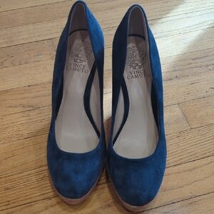 Vince Camuto Women's Navy Suede Heels